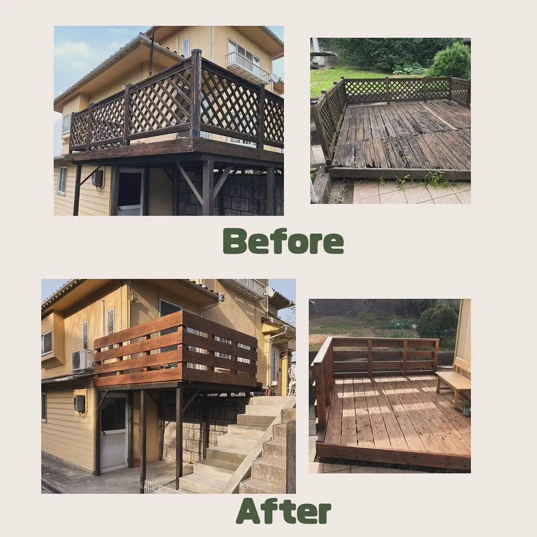 福山市赤坂町でウッドデッキのリフォームさせていただきました^...